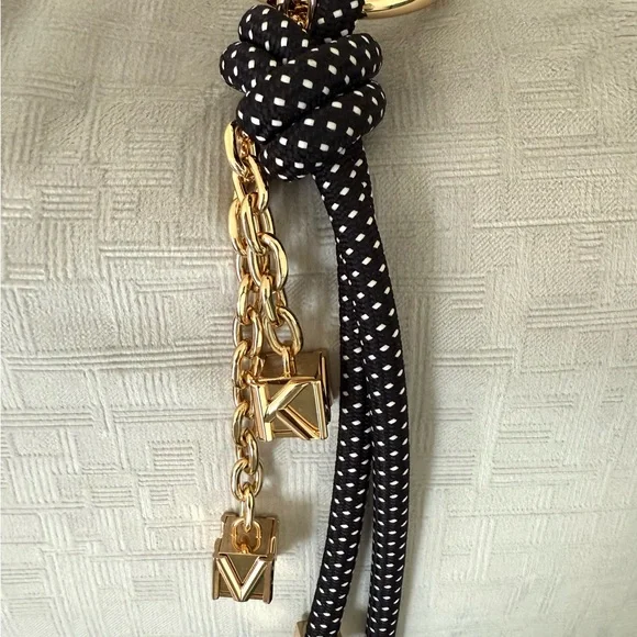New MICHAEL KORS Gold & Black Cord Bag Charm (CHARM ONLY - bag not included) - Picture 3 of 12